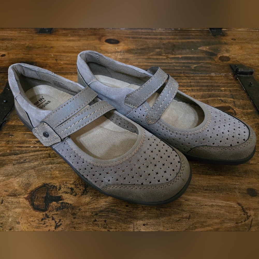 Women's Dark Beige Mary Jane Shoes - Picture 2 of 12